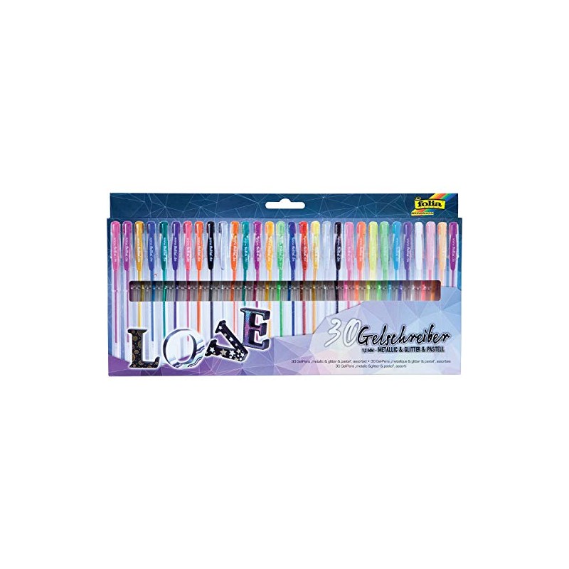 Folia Gel Pens Pack of 30 Black