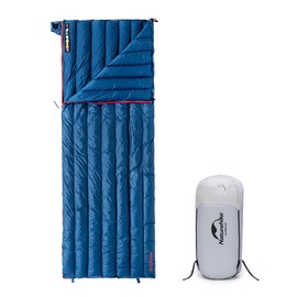 Naturehike Ultra Lightweight Envelope Sleeping Bag for 3-4 Seasons, Waterproof, for Camping, Hiking, Mountaineering, 280g of goose down (M, Blue)