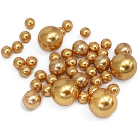 Vase Pearlfection 75 Floating Gold Pearls- Large Sizes- 3 Warm White Submersible Fairy Lights Strings Hidable Submersible Batteries- 1 Gallon of Transparent Water Gels for Vases