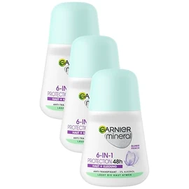 Garnier Roll-On Deo für Frauen, Deodorant mit frischem Duft und bis zu 48 Stunden Schutz vor Achselnässe und Körpergeruch, Mineral Protection 6in1 Anti-Transpirant, 1 x 50 ml (Packung mit 3)