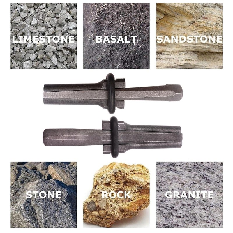 TorSor 2 Pack Rock Splitting Wedges 5/8'' 3/4'' Heavy Duty