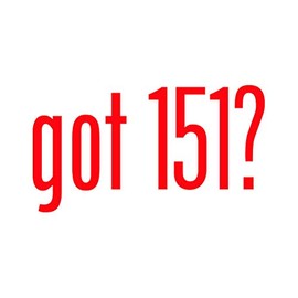 Got 151 ? Sticker - Decal - Die Cut - Bacardi Rum - Red 2.04" x 1.13"