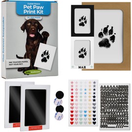 Large Inkless Pet Paw Print Kit | Clean-Touch Ink Pads for Dogs | With Frames + Accessories by BabyMushroom
