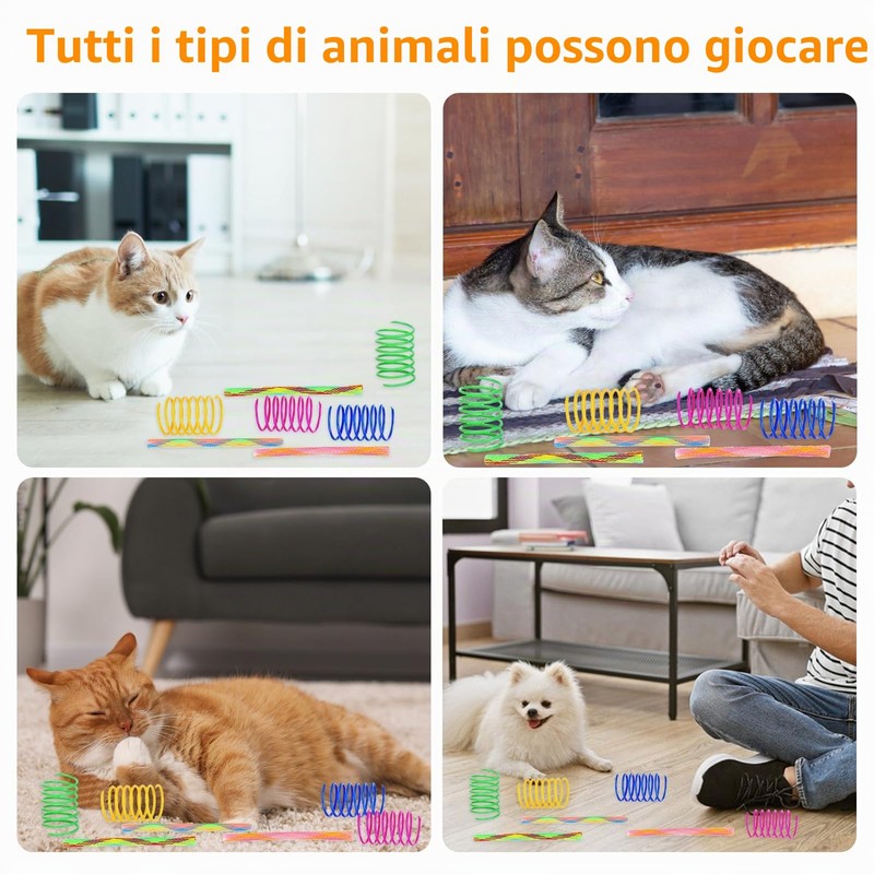 DGUSO 42Pcs Giocattoli a Molla e Tubo Colorati per Gatti