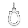 14k White Gold Solid Polished Horseshoe Pendant