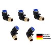 Pneumatic Push-in Fitting Angle 90° 1/4 Inch to 6 mm