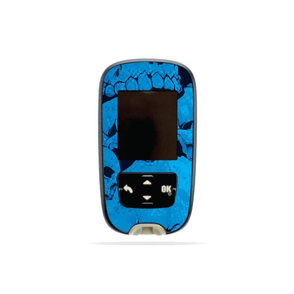 MightySkins Skin Compatible with Accu-Chek Guide - Blue Skulls |
