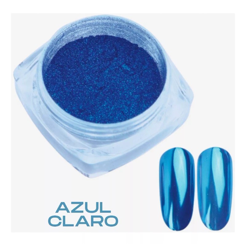 Nail Art 7 Pz Polvo Efecto Espejo Cromo Perla Decora