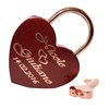 Love Lock Heart Red/Rose Gold with Engraving of Your Choice