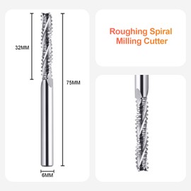 SpeTool Roughing Cutter 6 mm Shank Diameter Solid Carbide Cutter 3 Flutes CNC Machine Cutter