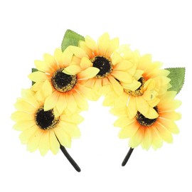KOMUNJ Sunflower Flower Headband Rave Party Headdress Costume Accessory Garland Hair Band Sunflower Child Rave Women