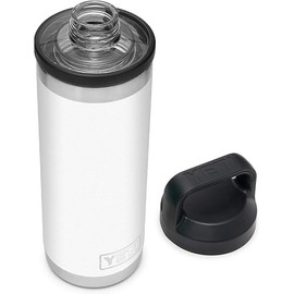 YETI Rambler Bottle Chug, Vaccum Insulated Stainless Steel Bottle with Chug Cap, White, 18 oz (532 ml)