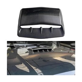 FALVFUN Car Hood Vents, Vehicle Scoop Turbo Bonnet Hood Air Flow Intake Cover, Automotive Exterior Decorative Engine Cooling Intake Vent Trim Accessories, Universal for SUV RV Truck (Carbon Fiber)