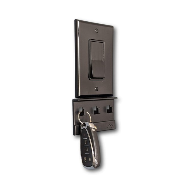 The No-Screwups Key Hook Organizer by Mount Genie (Black, 1-Pack):