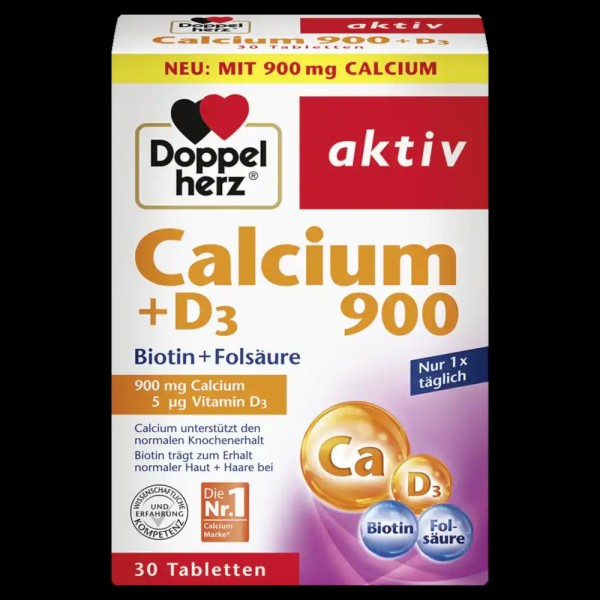 Doppelherz Calcium 900 & D3 & Biotin, 30 Tablets