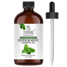TRATAK ORGANICS Peppermint Essential Oil (Mentha Piperita) - 100% Pure and Natural Oil - Therapeutic Grade with Premium Dropper - Peppermint Oil for Aromatherapy and Diffusers - 4 Fl Oz