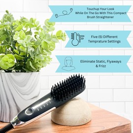 Head Kandy Side Kick | Travel Side Hair Straightener Brush | Compact Design| Great for Short Hair, Bangs, Touch Ups | Purple