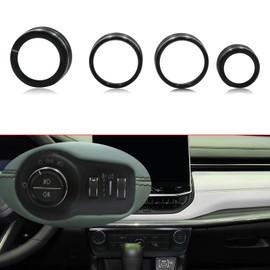 sumaikeji Fits for Jeep Compass/Grand Cherokee/Grand Cherokee 4xe/Grand Cherokee L (2022-2024) Headlight Air Conditioner Knob Trim Auto Parts(Compass,Black)