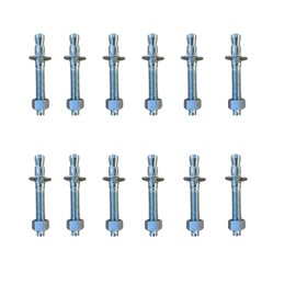Caiyloxn Pack of 12 Heavy Duty Dowels M8 x 8 cm Bolt Anchors Galvanised Concrete Anchor Heavy Duty Anchor Wedge Anchor Bolt Includes Nut and Washer
