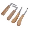 4pcs Hoof Knife Carbon Steel Wooden Handle Left and Right