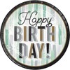 Trendware Minted Milestone Mint Green Happy Birthday Dinner Plates, 24