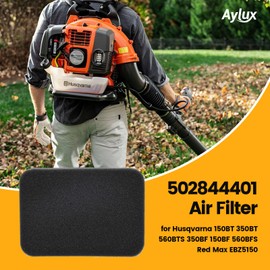 Aylux 502844401 150BT Filtro de aire con kit de línea de filtro de combustible para Husqvarna 150BT 350BT 560BTS 350BF 150BF 560BFS Rojo Max EBZ5150 EBZ5100 EBZ6500RH EBZ650