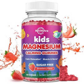 Magnesium Gummies for Kids - Magnesium Glycinate Gummies with L-Theanine, Chamomile, Vitamin B6, D for Kids & Adults Sleep, Stress, Muscle Relief & Ne