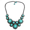 AeraVida Mosaic Circles Simulated Turquoise Stone Unique Collar Necklace