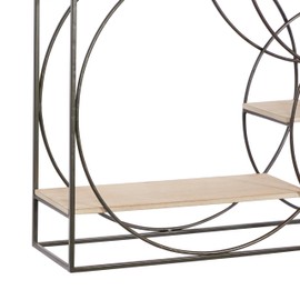 Deco 79 Metal Geometric Wall Shelf, 32" x 7" x 32", Gray