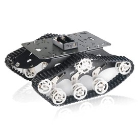 Professional TS300 Shock Absorption Robot Tank Chassis with Suspension Supporting Holder for Arduino Raspberry Pie, RC Tracked Model with 2pcs DC Encoder Motor for Monitor STEAM Teaching