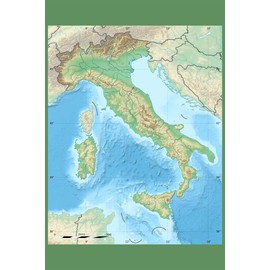 24x36 gallery poster, Topographic Map of Italy