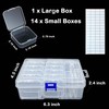Beyoslf Small Bead Organizer Container, 14PCS Mini Clear Plastic Beads