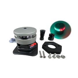 Pactrade Marine Grey Housing Navigation Light Surface Mount Adhesive Base LED AAA Battery Operated IP:67 CE RoHS Certified (Green and Red)