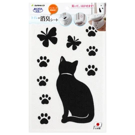 Sanko KP-08 KP-08 Paste and Peel Off Odor Absorption, Alignable, Adsorption Toilet Deodorizing Sheet, Sitting Cat