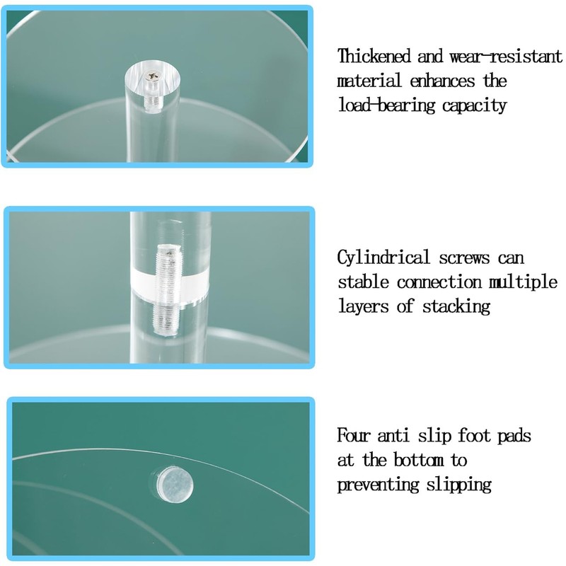 5段 ケーキスタンド BetterJonny 透明お菓子皿 アクリル樹脂 デザートスタンド お菓子 果物 ケーキ アフタヌーンティー