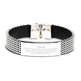 Stainless Steel Sheriff Bracelet - A Dedicated Unique Christmas Gifts for Sheriff to Inspire Confidence and Hope in Others