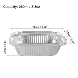 sourcing map 5" x 4" Aluminum Foil Pans, 8.8oz Disposable Trays Containers for Kitchen Roasting Baking Cooking 35pcs