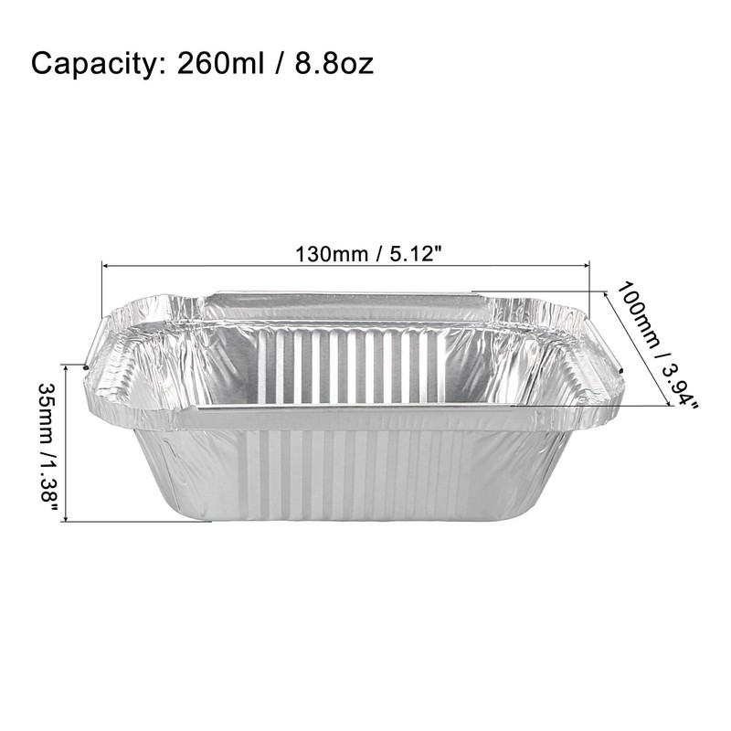 sourcing map 5" x 4" Aluminum Foil Pans, 8.8oz Disposable