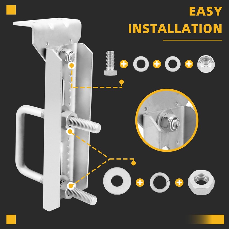 4 PCS 8" Boat Trailer Bunk Brackets, Galvanized Swivel Top,