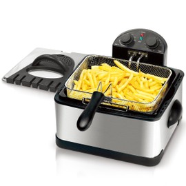 MegaChef Electric Oil Deep Fryer with Adjustable Temperature Control and Timer (4.23 Quart)