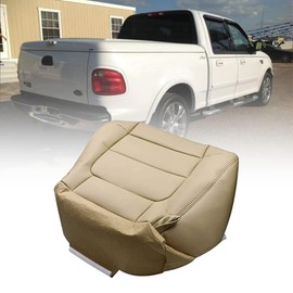NLQR Tan Driver and Passenger Side Bottom Replacement Microfiber Leather Seat Covers Compatible with Ford F150 Lariat 2001 2002 2003