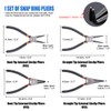 Glarks 4Pcs 7-Inch Internal/External Circlip Plier Snap Ring Pliers with