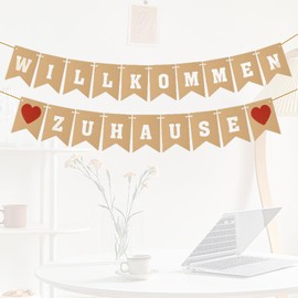 Rmerasor Welcome Home Decoration, Baby Welcome Home Garland, Warm Welcome Baby Decoration, Perfect for Welcome Home Baby and Welcome Back Celebrations (Brown)