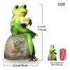 OwMell Frog Statue for Garden, Drinking Coffee Green Frog Figurine