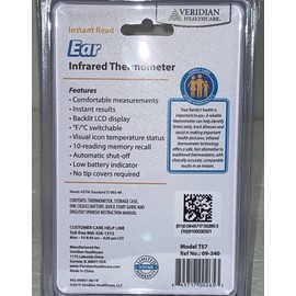 Veridian Healthcare Ear Thermometer Instant Read Infrared TS7  Veridian HealthCare NEW All Ages