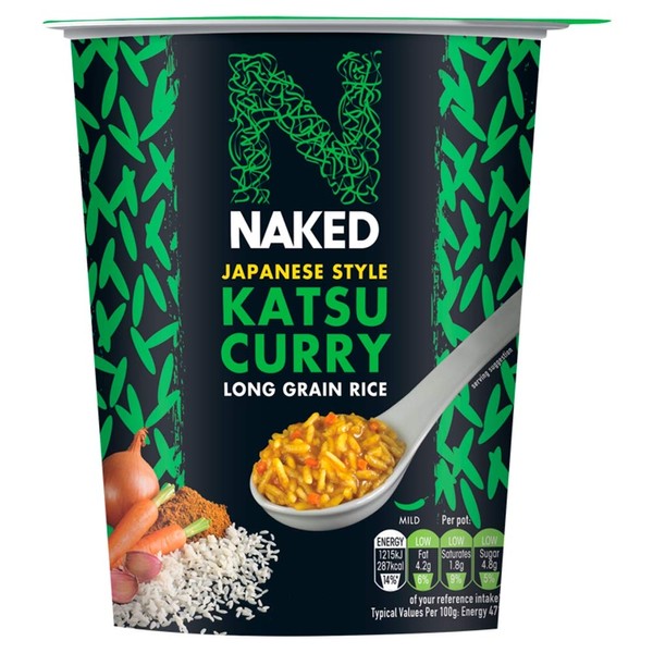 Naked Japanese Style Chicken Katsu Curry Long Grain Rice, 78 g, (Pack of 6)