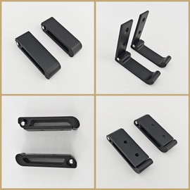 YEMCHI 3 Pack Folding Coat Hooks, Black Adhesive Wall Hooks for Hanging Towel Bag Backpack Purse Headphone Holder, Outdoor Aluminum Alloy Hardware Heavy Duty Hooks with Mounted Screws (3 Black)