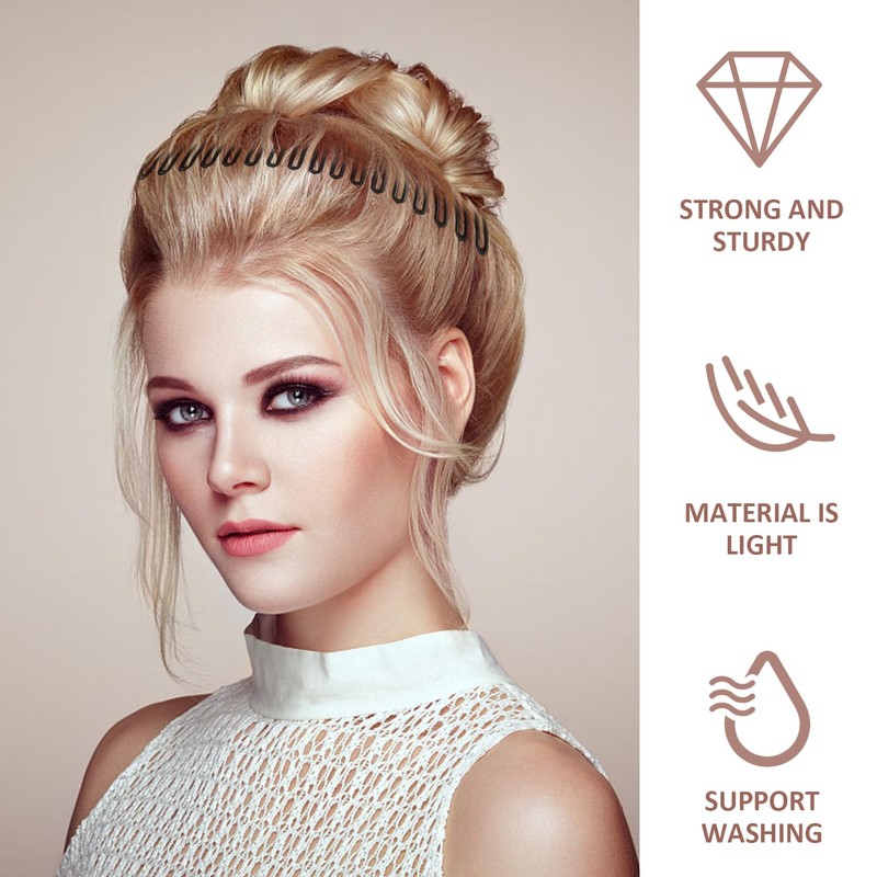 6 Pack Elastic Comb Hair Bands for Women with 2