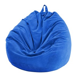 Chickwin Bean Bag Chair Cover, Corduroy Bean Bag Chair Without Filling, for Outdoor and Indoor Relaxation, Lounge Chair, Bedroom Cushion (Blue, 100 x 120 cm)
