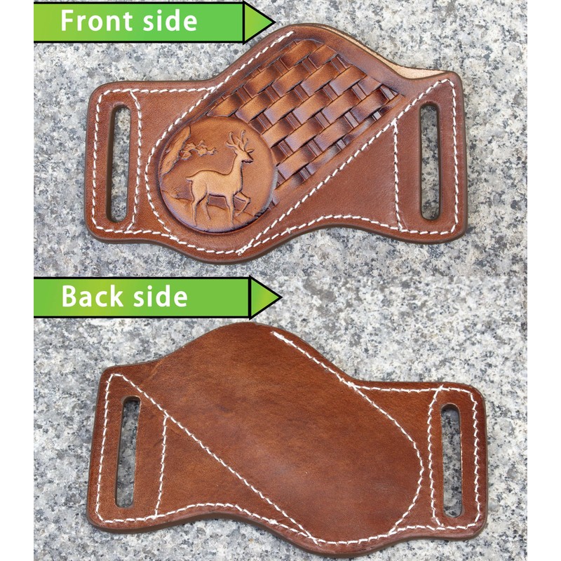 HOGIKUO Leather Knife Sheath for Belt,Knife Sheaths fit 4" to
